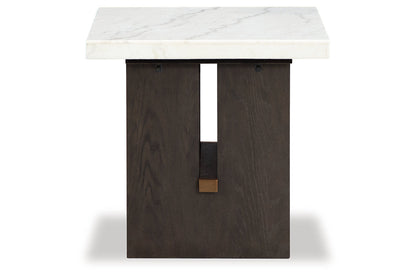 Burkhaus White/Dark Brown Coffee Table and 2 Ends -  Ashley - Luna Furniture