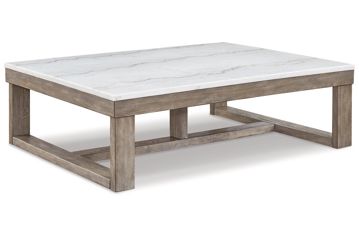 Loyaska Brown/Ivory Coffee Table and 2 End Tables -  Ashley - Luna Furniture