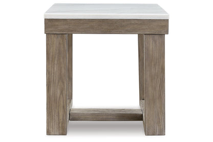 Loyaska Brown/Ivory Coffee Table and 2 End Tables -  Ashley - Luna Furniture