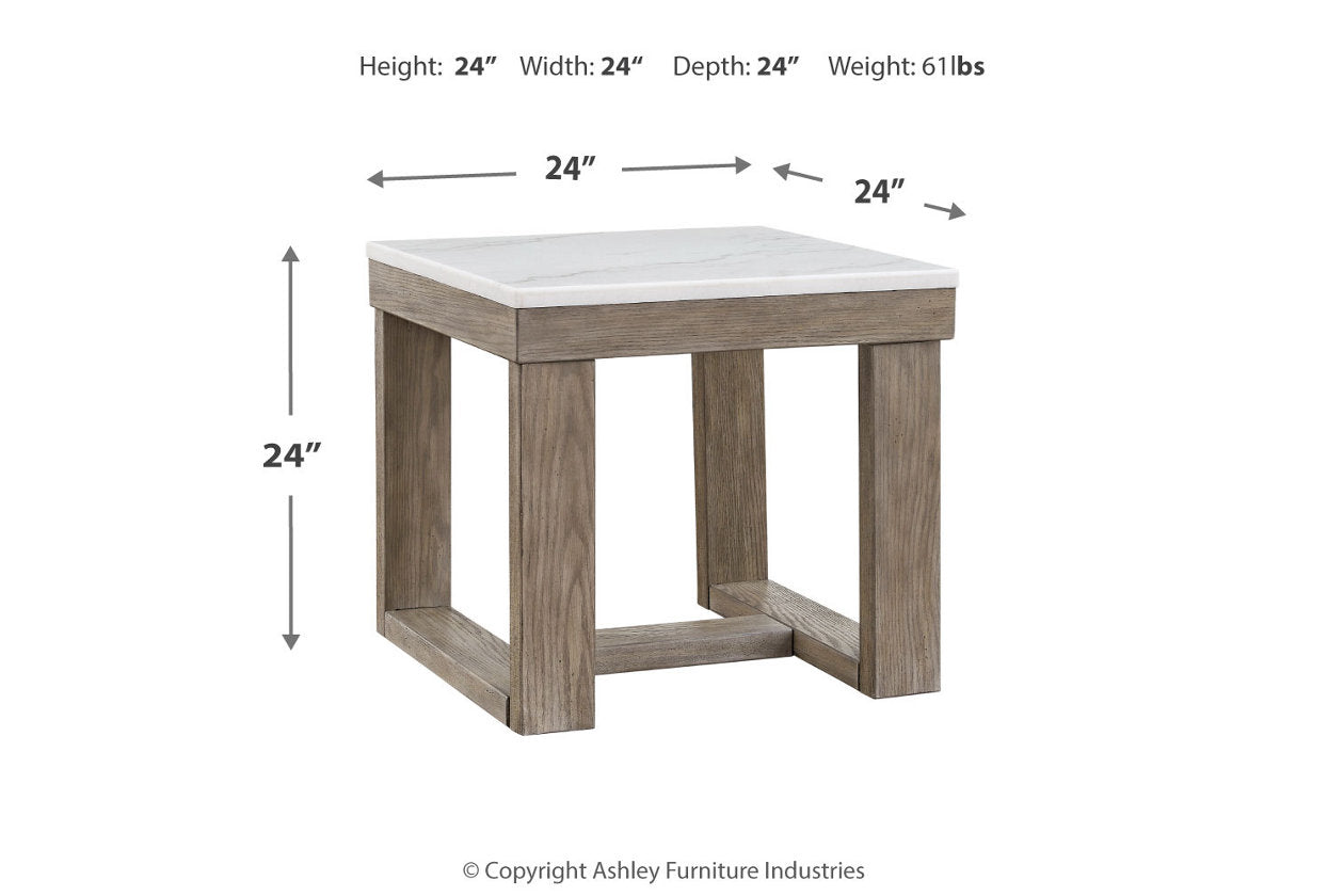 Loyaska Brown/Ivory Coffee Table and 2 End Tables -  Ashley - Luna Furniture