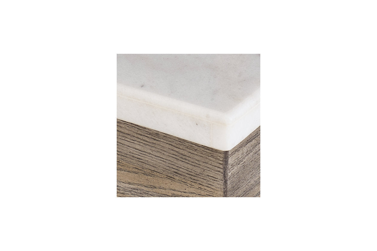 Loyaska Brown/Ivory Coffee Table and 2 End Tables -  Ashley - Luna Furniture