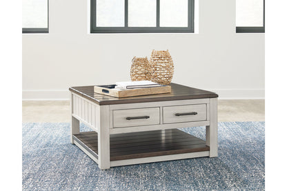 Darborn Gray/Brown Lift-top Coffee Table and 2 Chairside End Tables -  Ashley - Luna Furniture