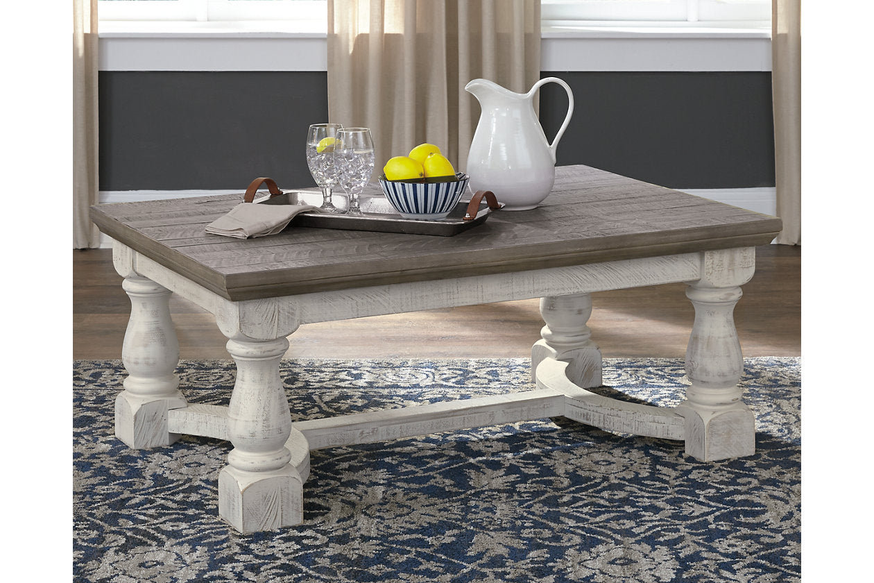 Havalance Gray/White Coffee Table and 2 End Tables -  Ashley - Luna Furniture