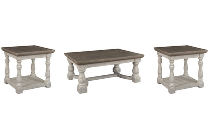 Havalance Gray/White Coffee Table and 2 End Tables -  Ashley - Luna Furniture