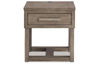 Loyaska Grayish Brown/White Lift-top Coffee Table and 2 End Tables -  Ashley - Luna Furniture