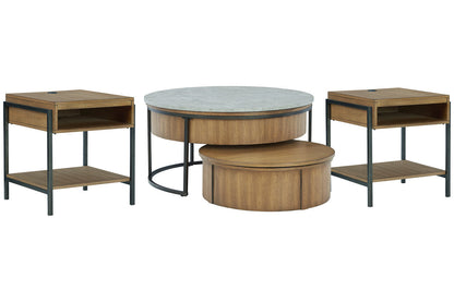 Fridley Brown/Black Coffee Table and 2 End Tables -  Ashley - Luna Furniture