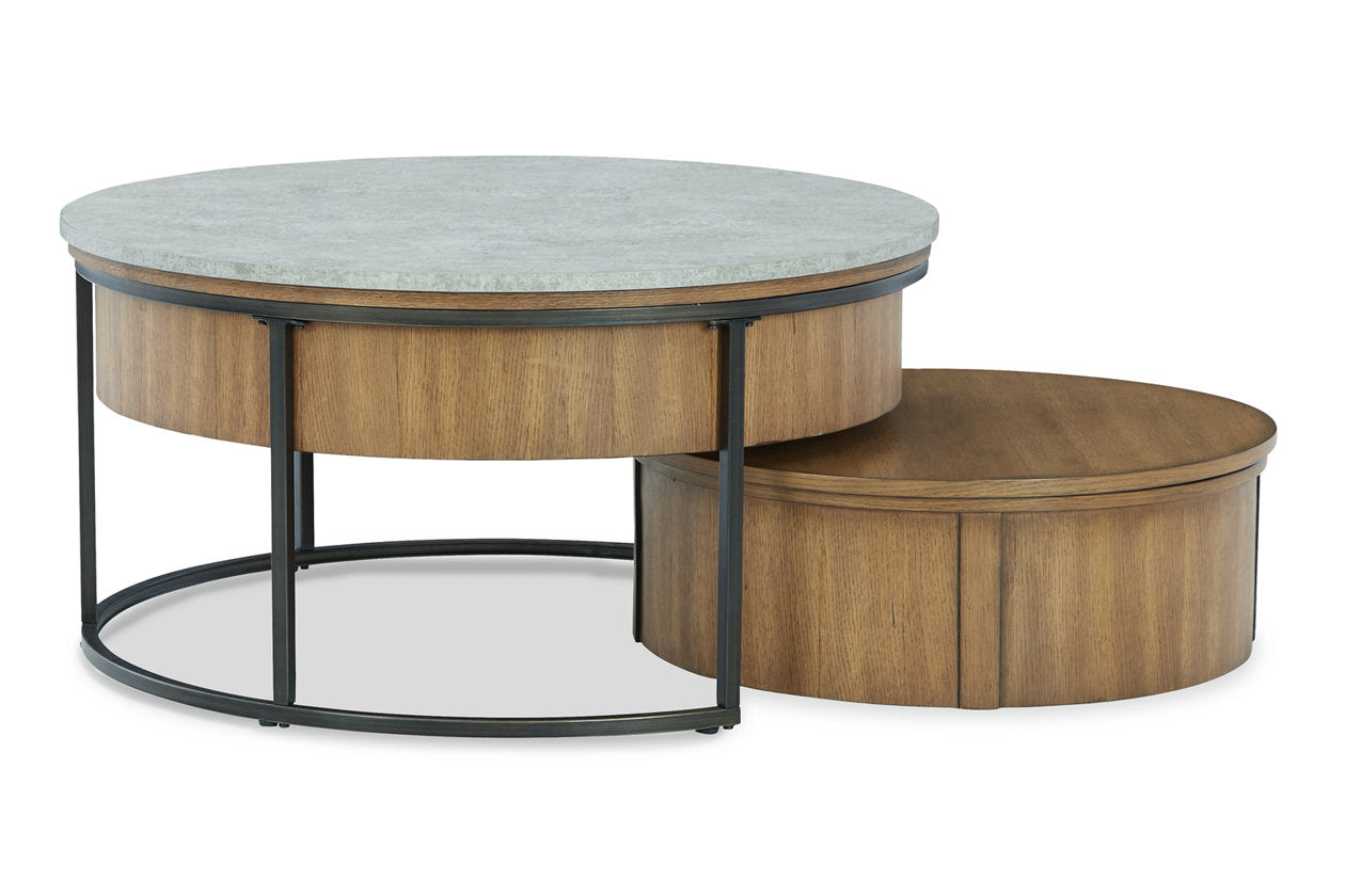 Fridley Brown/Black Coffee Table and 2 End Tables -  Ashley - Luna Furniture