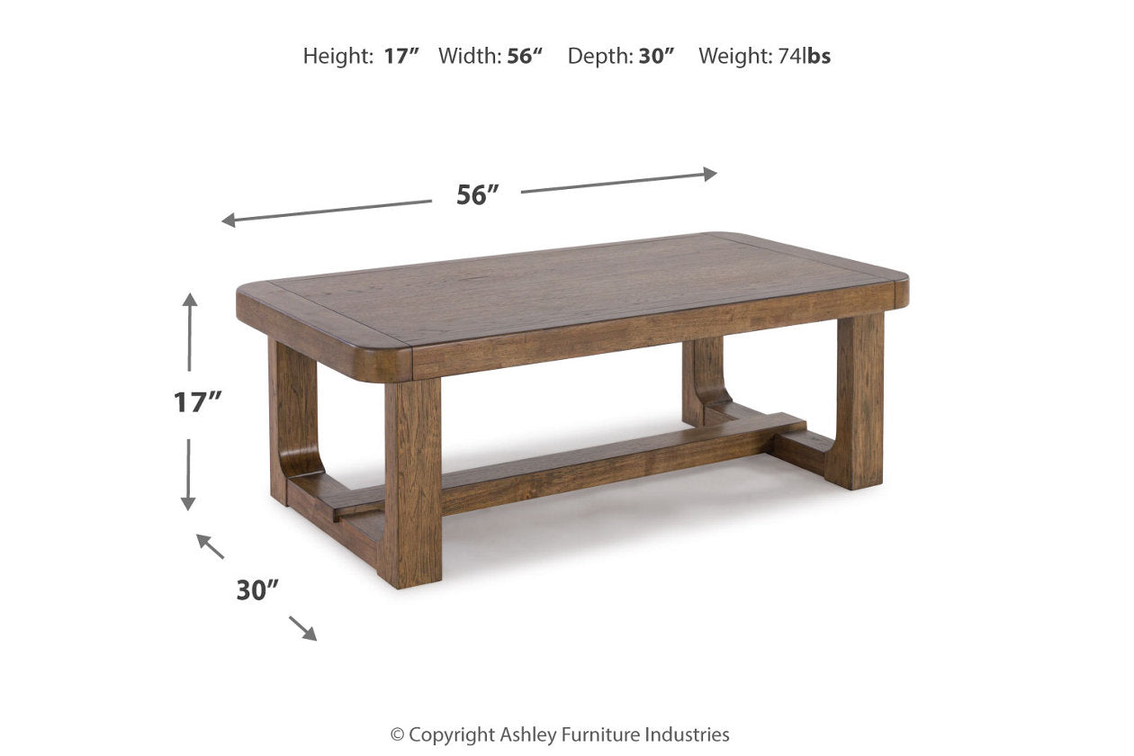 Cabalynn Light Brown Coffee Table and 2 End Tables -  Ashley - Luna Furniture