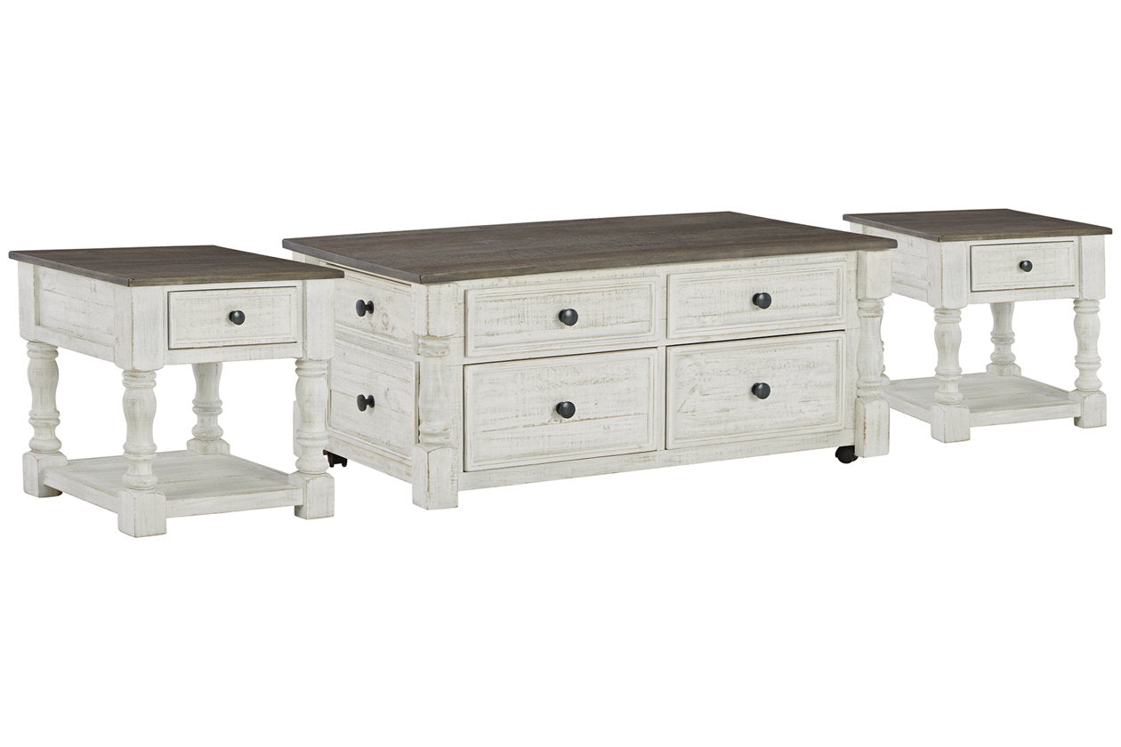 Havalance White/Gray Lift Top Coffee Table and 2 End Tables -  Ashley - Luna Furniture