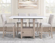 Taylor Tan 5-Piece Faux-Marble Counter Height Dining Set