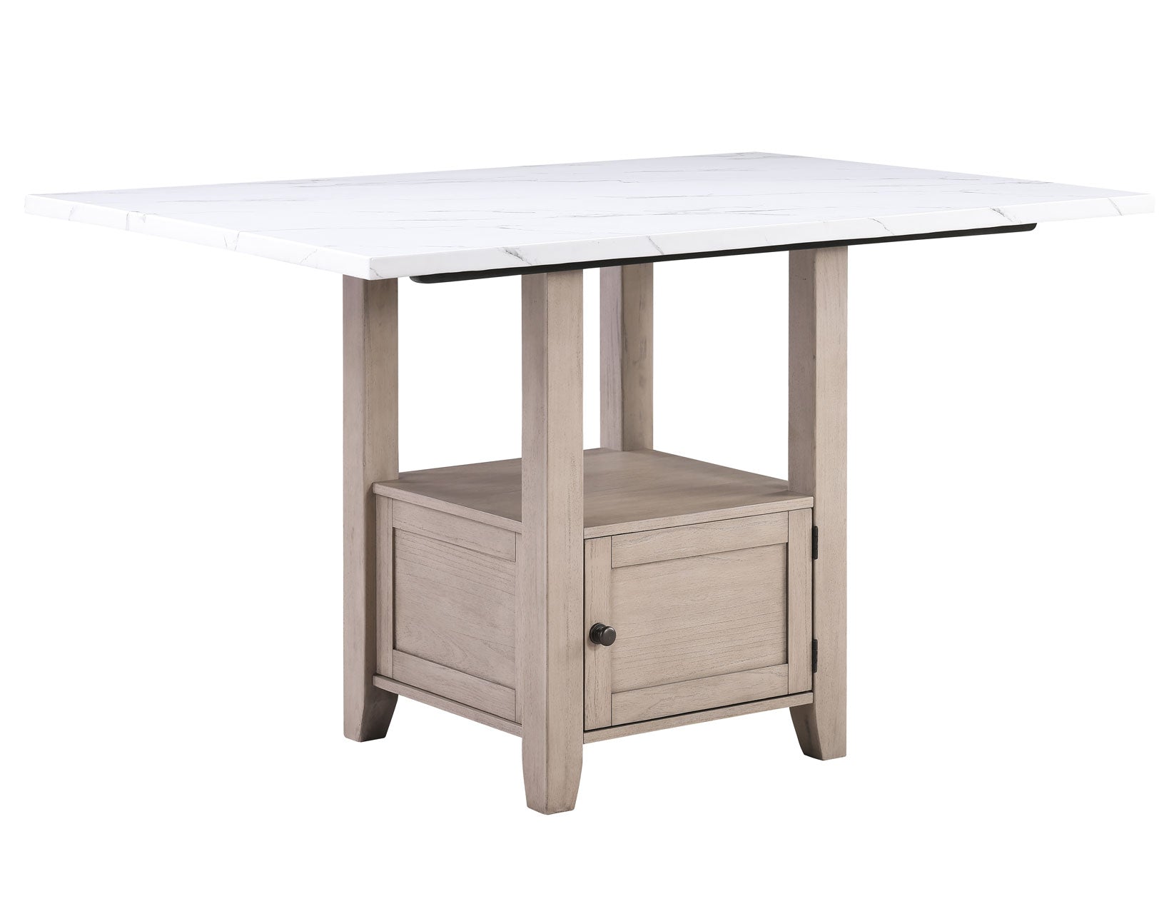 Taylor Tan 5-Piece Faux-Marble Counter Height Dining Set