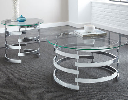 Tayside Chrome Glass Top End Table