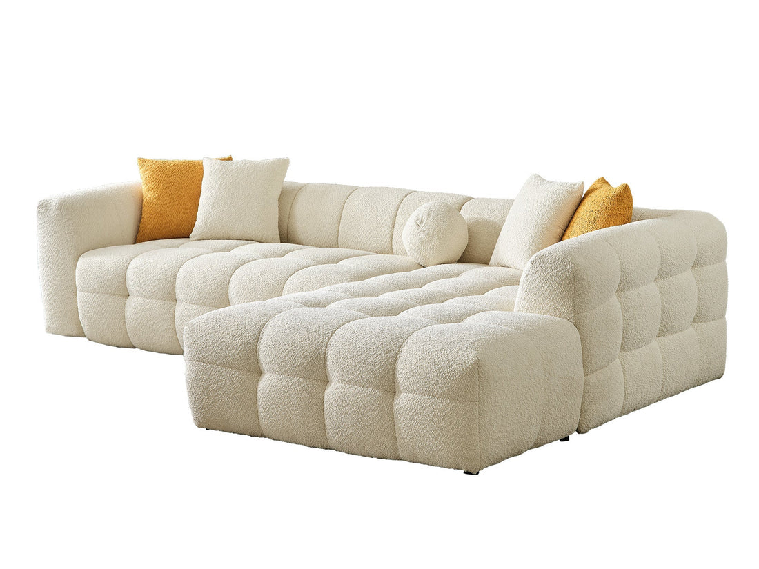 Teddy Sectional Sofa in Cream