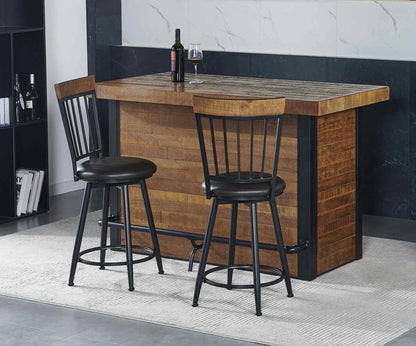 Tyler Chestnut/Black 3-Piece 38-inch Counter Bar Set