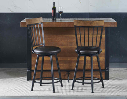 Tyler Chestnut/Black 3-Piece 38-inch Counter Bar Set