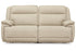 Double Deal Almond 2-Piece Power Reclining Loveseat Sectional -  Ashley - Luna Furniture