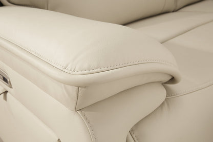 Double Deal Almond 2-Piece Power Reclining Loveseat Sectional -  Ashley - Luna Furniture
