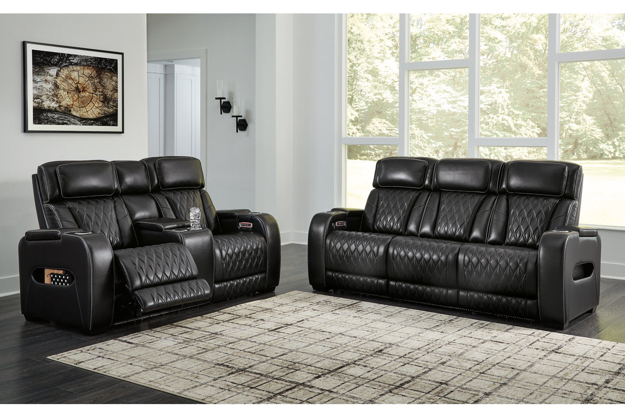 Boyington Black Power Reclining Living Room Set -  Ashley - Luna Furniture