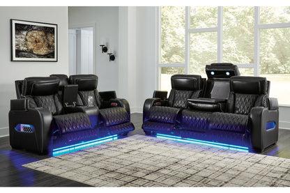 Boyington Black Power Reclining Living Room Set -  Ashley - Luna Furniture