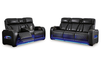 Boyington Black Power Reclining Living Room Set -  Ashley - Luna Furniture