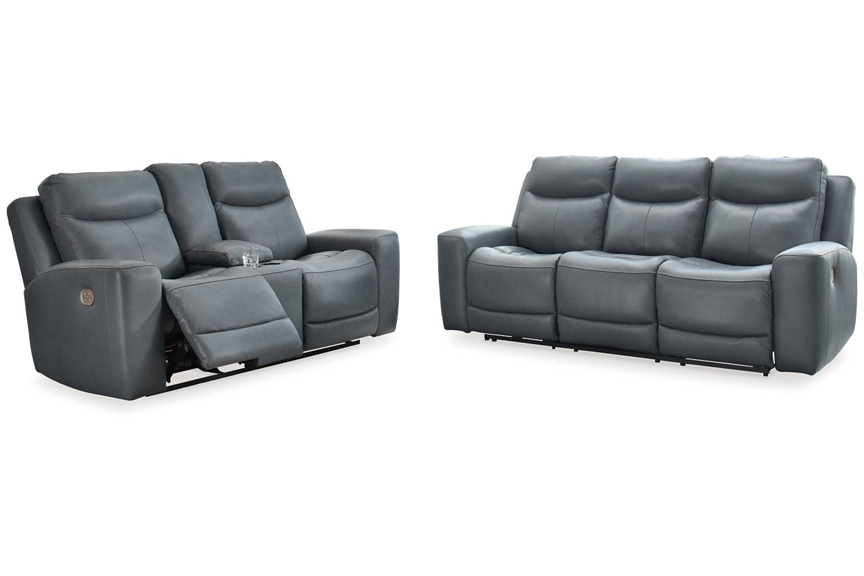 Mindanao Steel Power Reclining Sofa and Loveseat -  Ashley - Luna Furniture