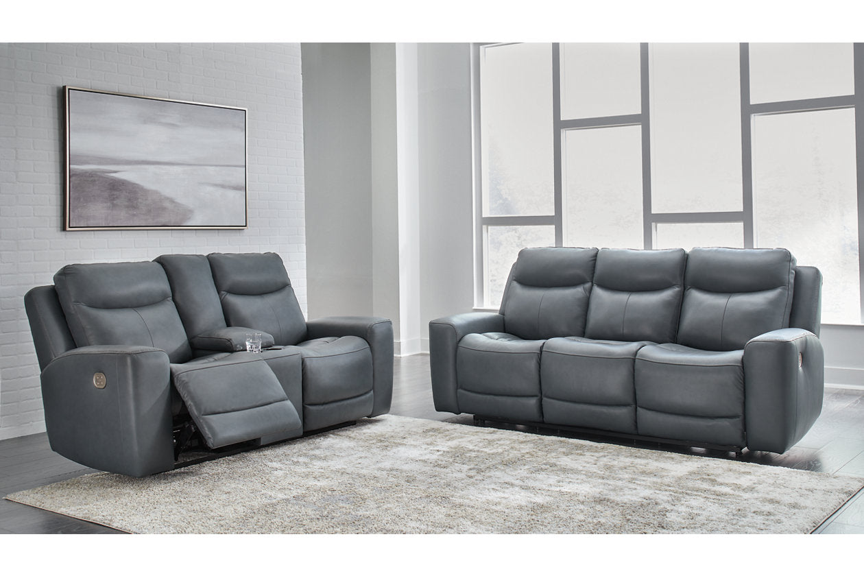 Mindanao Steel Power Reclining Sofa and Loveseat -  Ashley - Luna Furniture