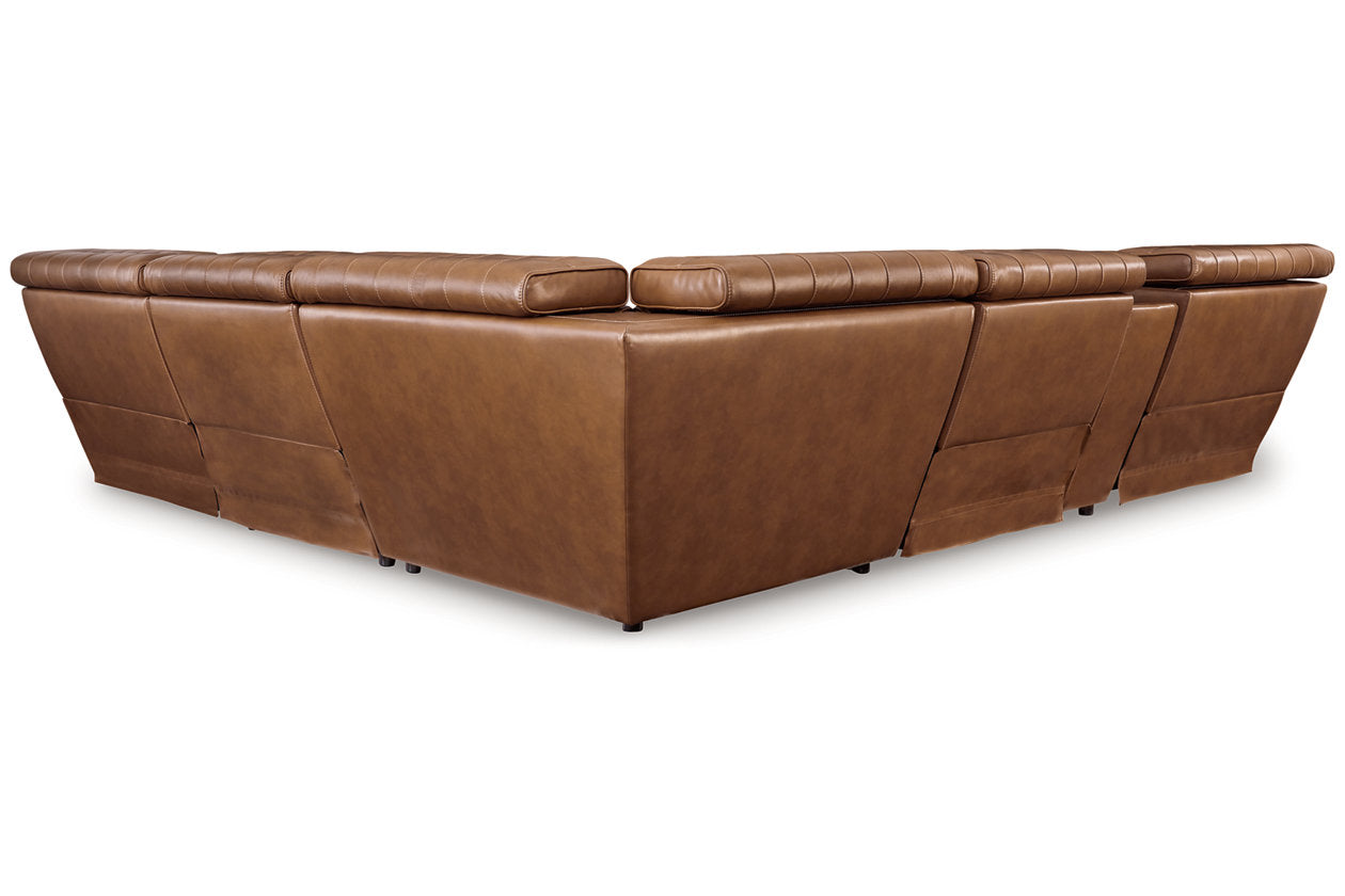 Temmpton Chocolate 6-Piece Power Reclining Sectional -  Ashley - Luna Furniture