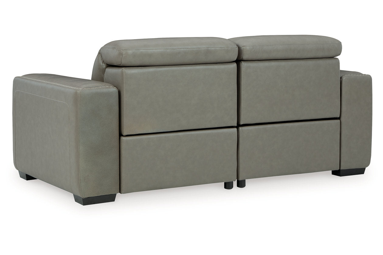 Correze Gray 2-Piece Power Reclining Sectional Loveseat -  Ashley - Luna Furniture