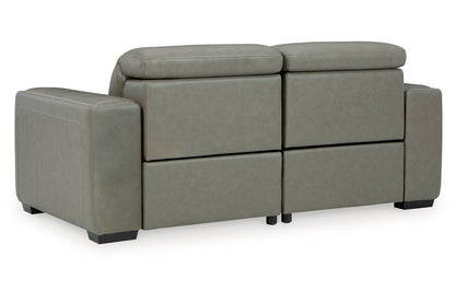 Correze Gray 2-Piece Power Reclining Sectional Loveseat -  Ashley - Luna Furniture