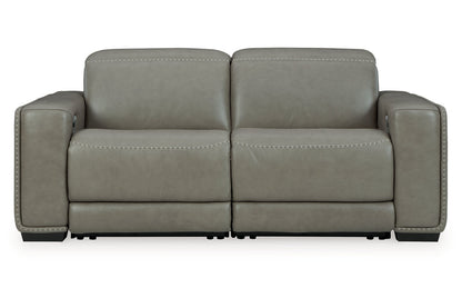 Correze Gray 2-Piece Power Reclining Sectional Loveseat -  Ashley - Luna Furniture