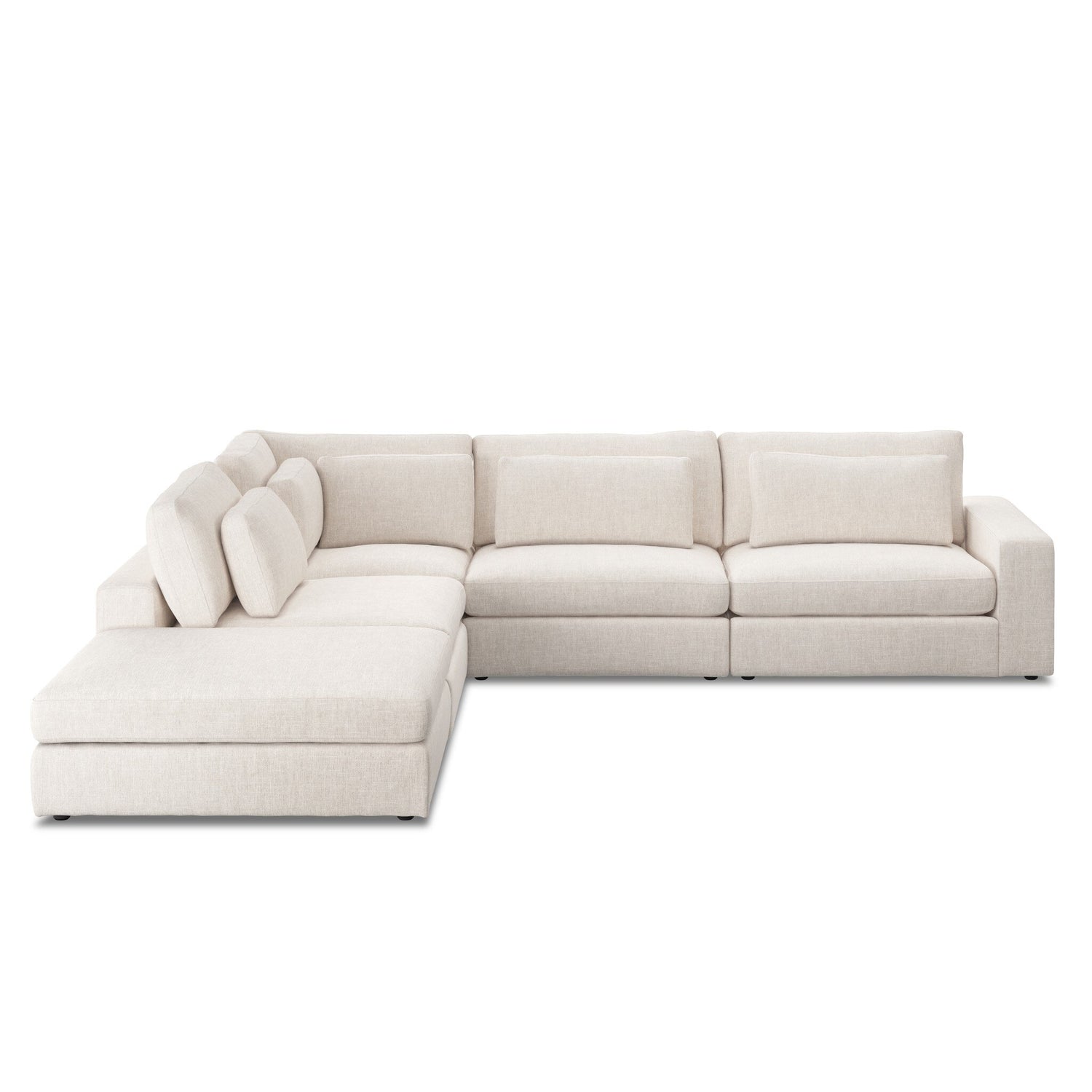 Bloor 4-Piece Sectional W/ Ottoman in Essence Natural