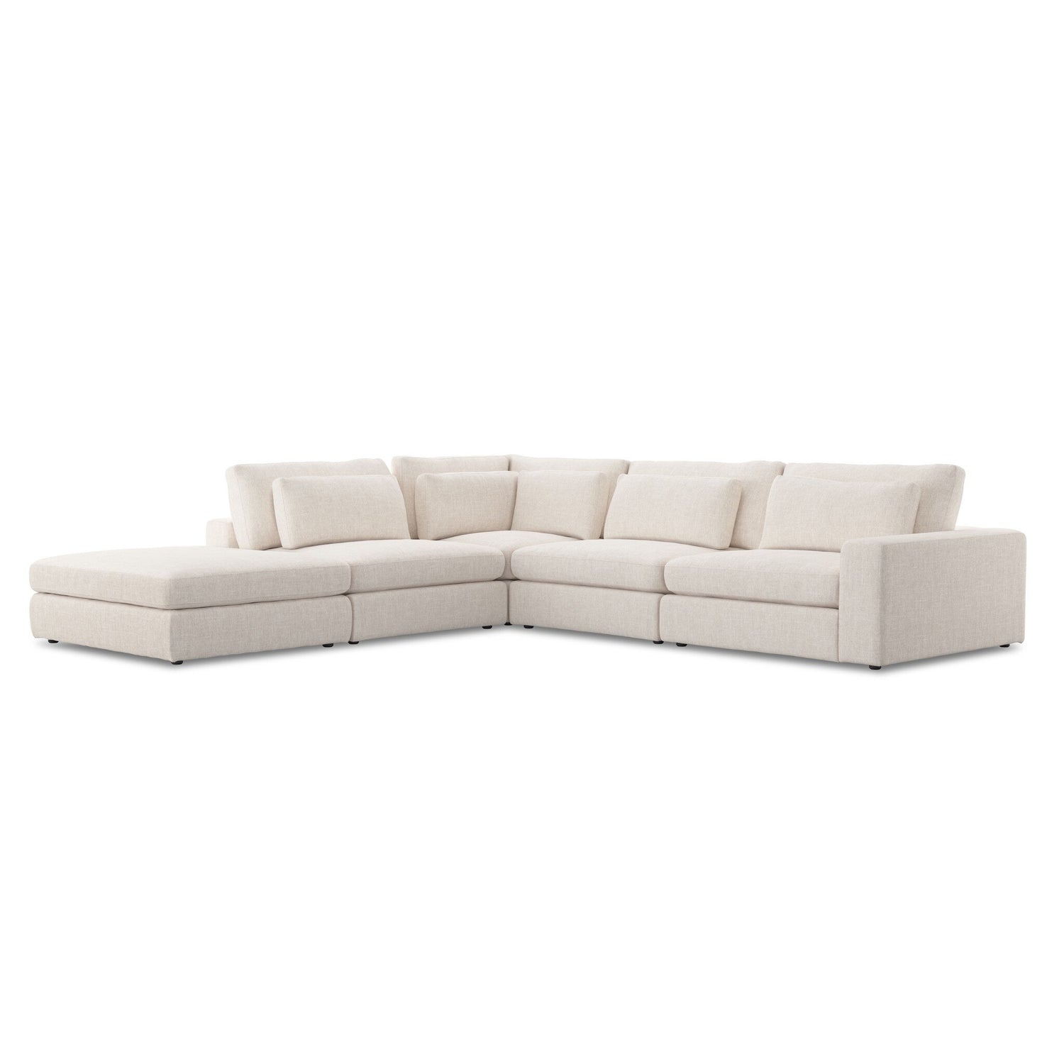 Bloor 4-Piece Sectional W/ Ottoman in Essence Natural