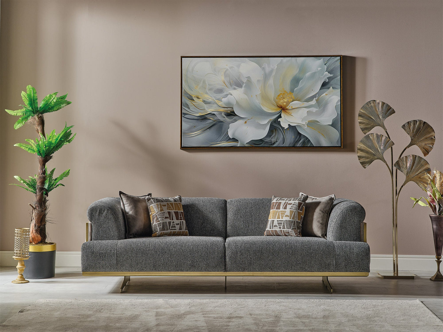 Urla Stationary Sofa in Grey