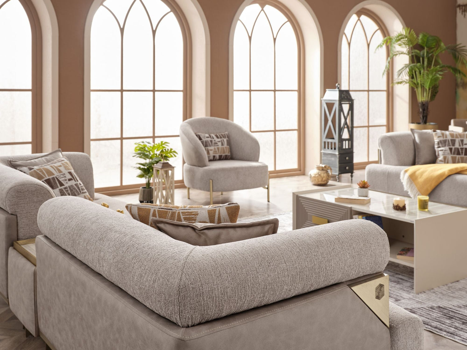 Urla Stationary Module Sofa in Cream