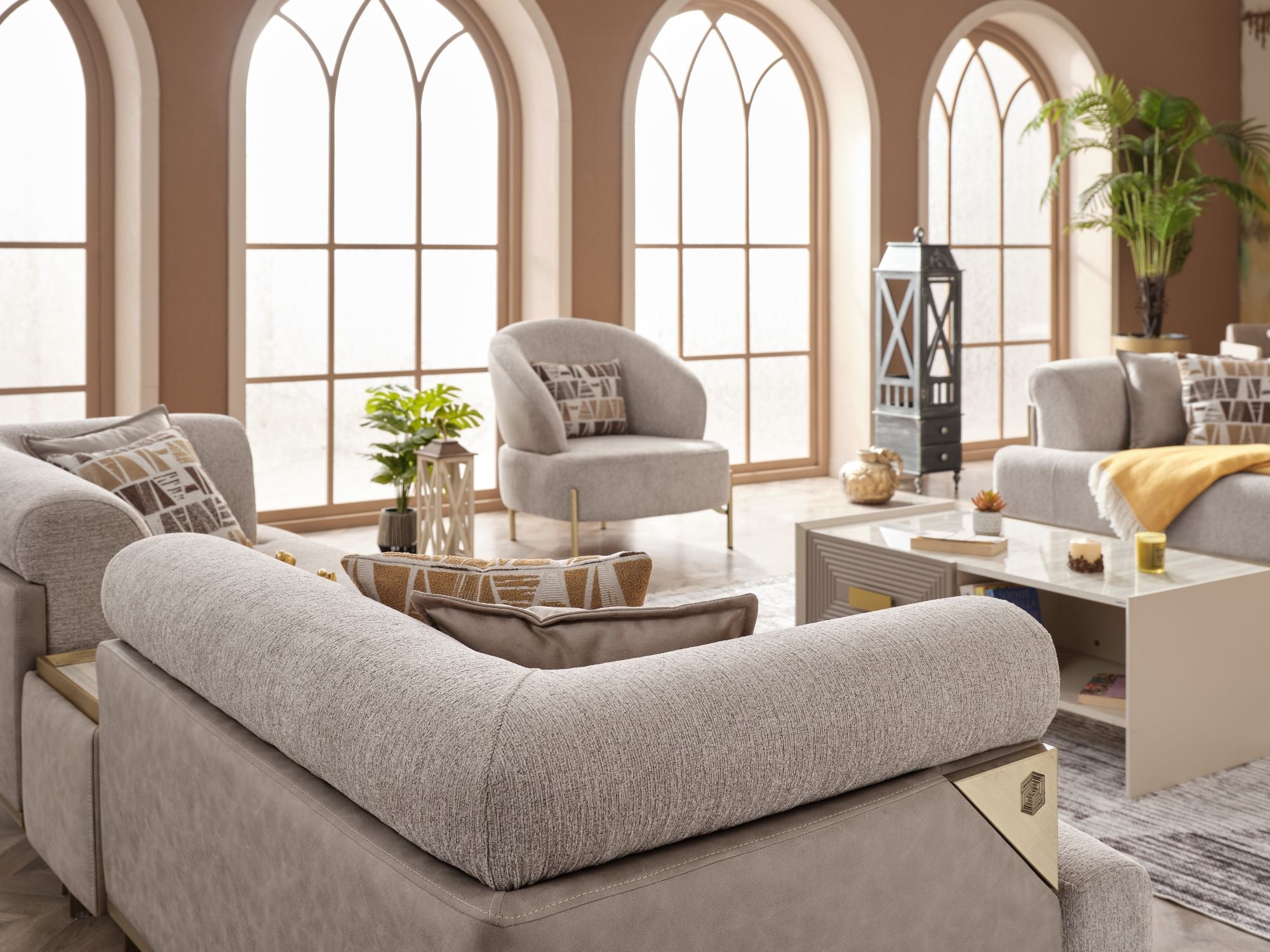 Urla Stationary Module Sofa in Cream