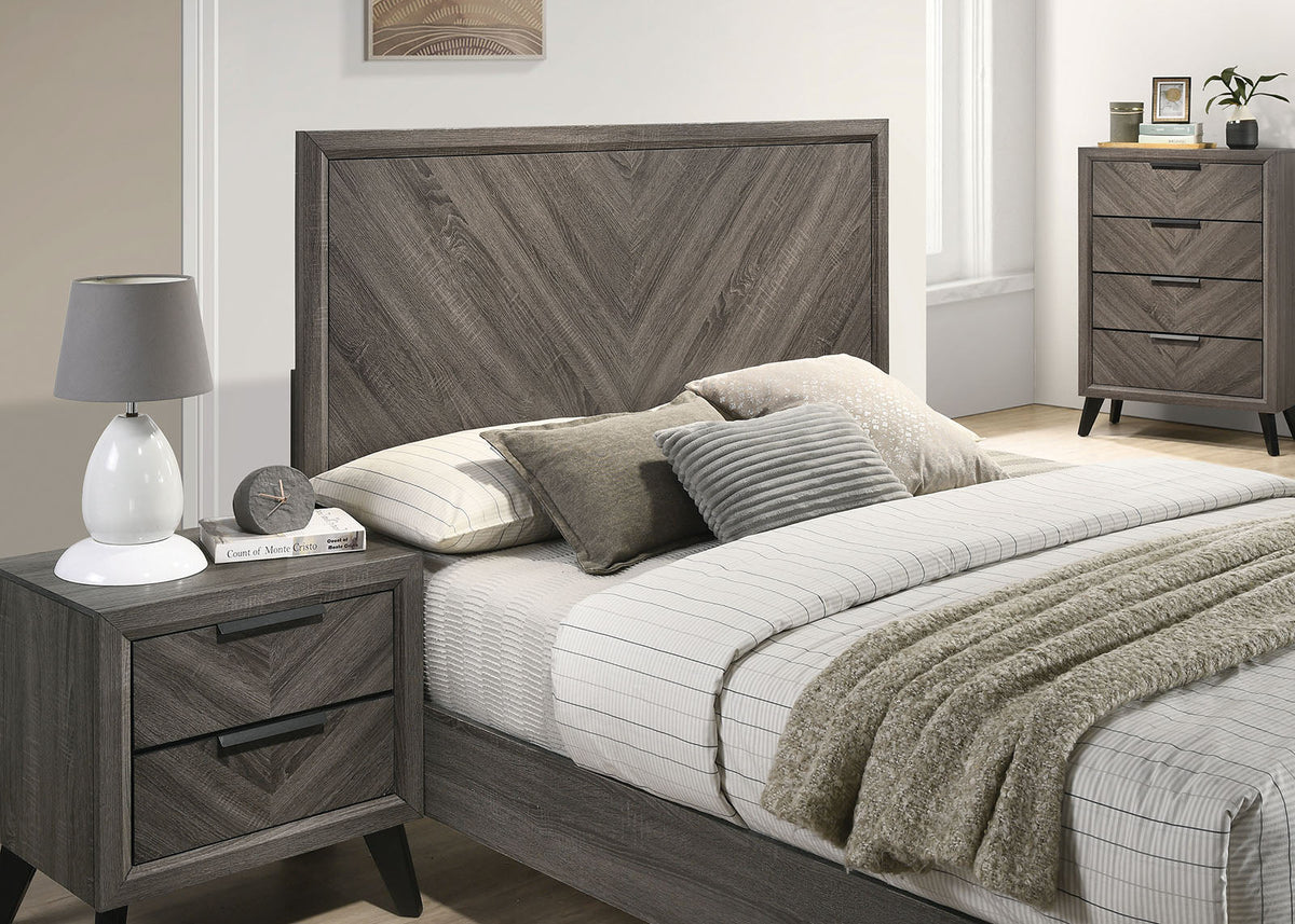 Vagan Gray Contemporary Bedroom Set