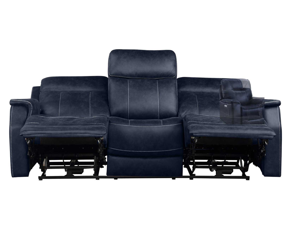Valencia Ocean Blue Dual Power Reclining Sofa