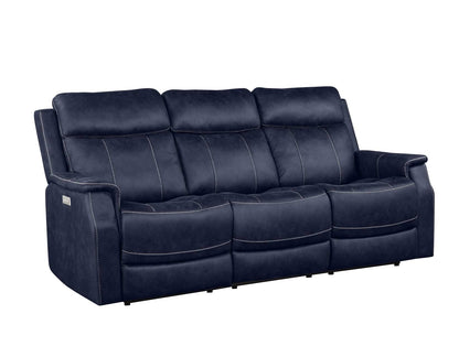 Valencia Ocean Blue Dual Power Reclining Sofa