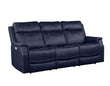 Valencia Ocean Blue Dual Power Reclining Sofa