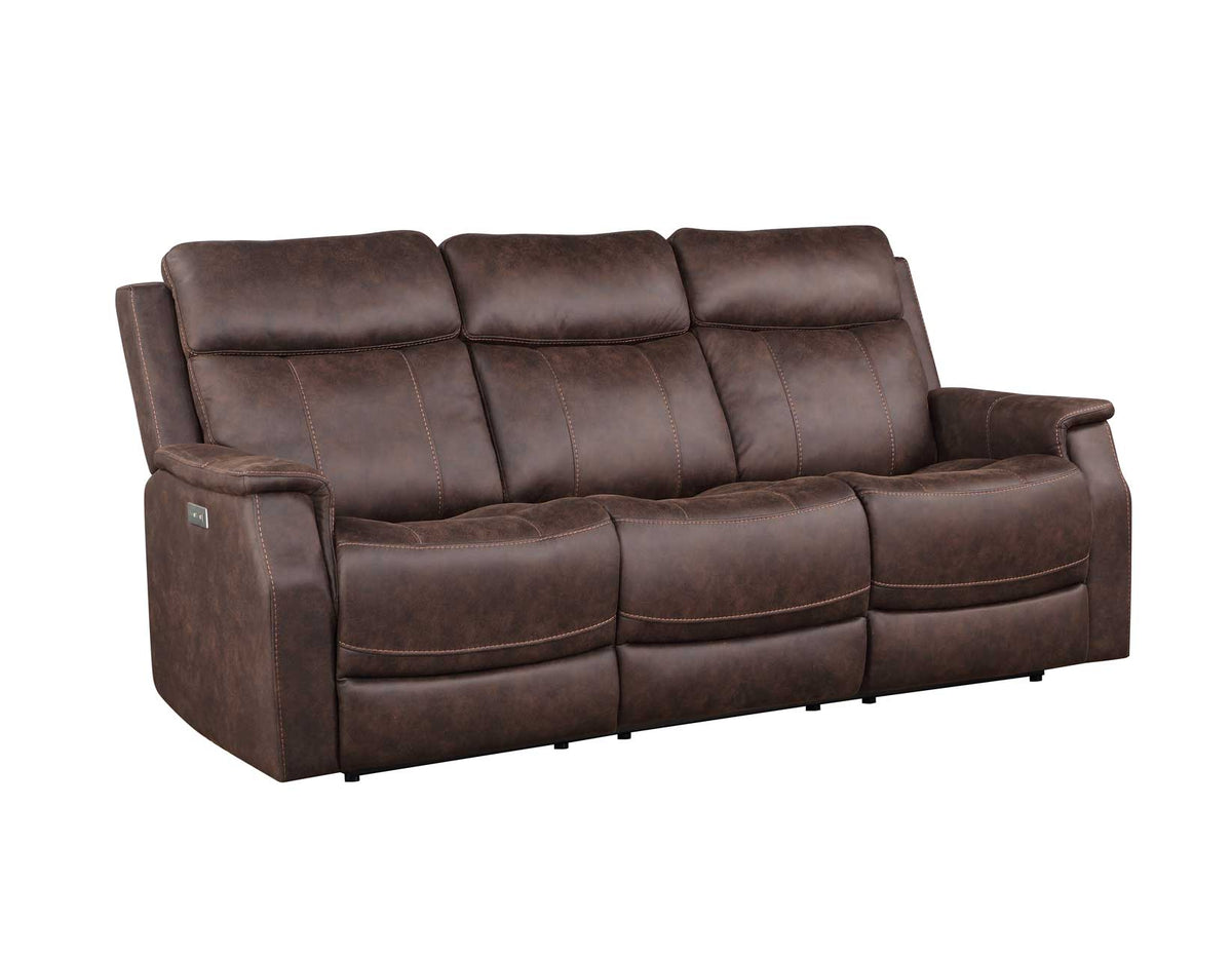 Valencia Walnut Dual-Power Reclining Sofa