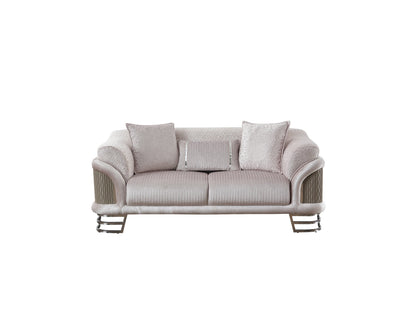 Versace Stationary Loveseat in Light Grey