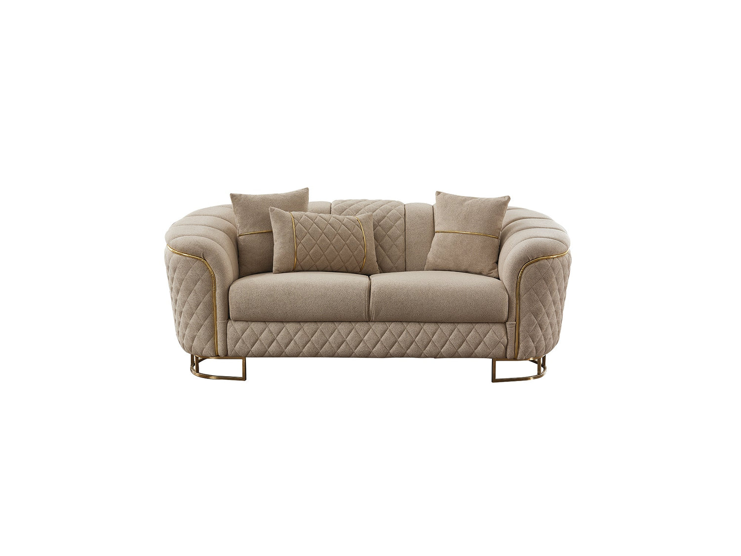 Victoria Stationary Loveseat in Cream