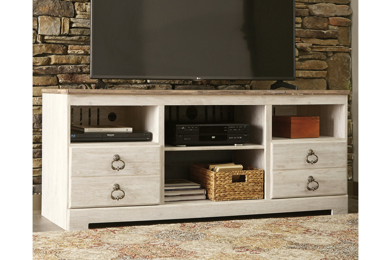 Willowton Whitewash 3-Piece Entertainment Center -  Ashley - Luna Furniture