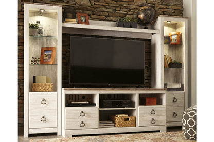 Willowton Whitewash 3-Piece Entertainment Center -  Ashley - Luna Furniture
