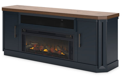 Landocken Two-tone 83" TV Stand with Electric Fireplace -  Ashley - Luna Furniture