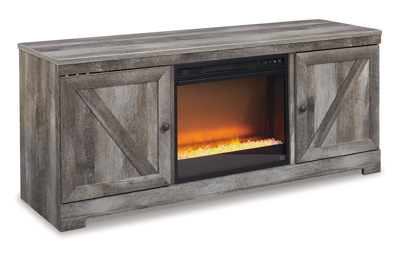Wynnlow Gray 63" TV Stand with Electric Fireplace from Ashley - Luna Furniture