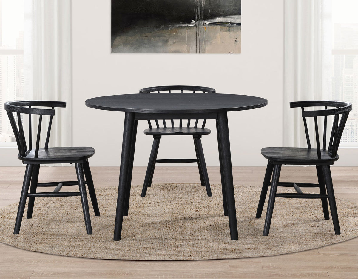 Willow Black Round Dining Room Set