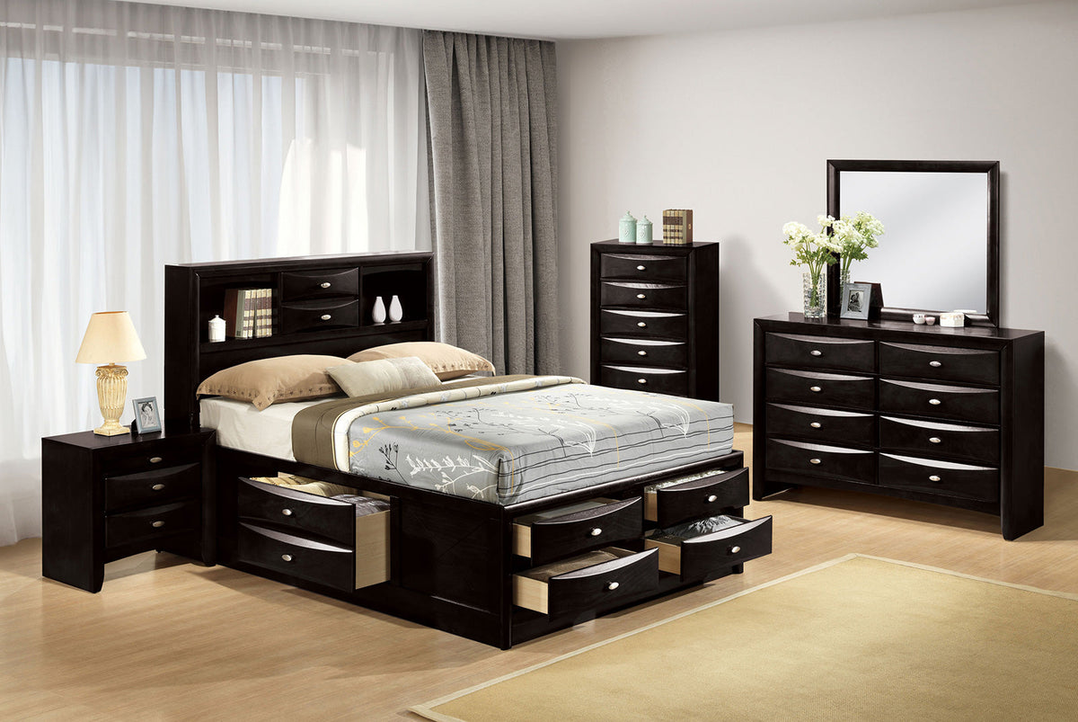 Zosimo Black Transitional Storage Bedroom Set
