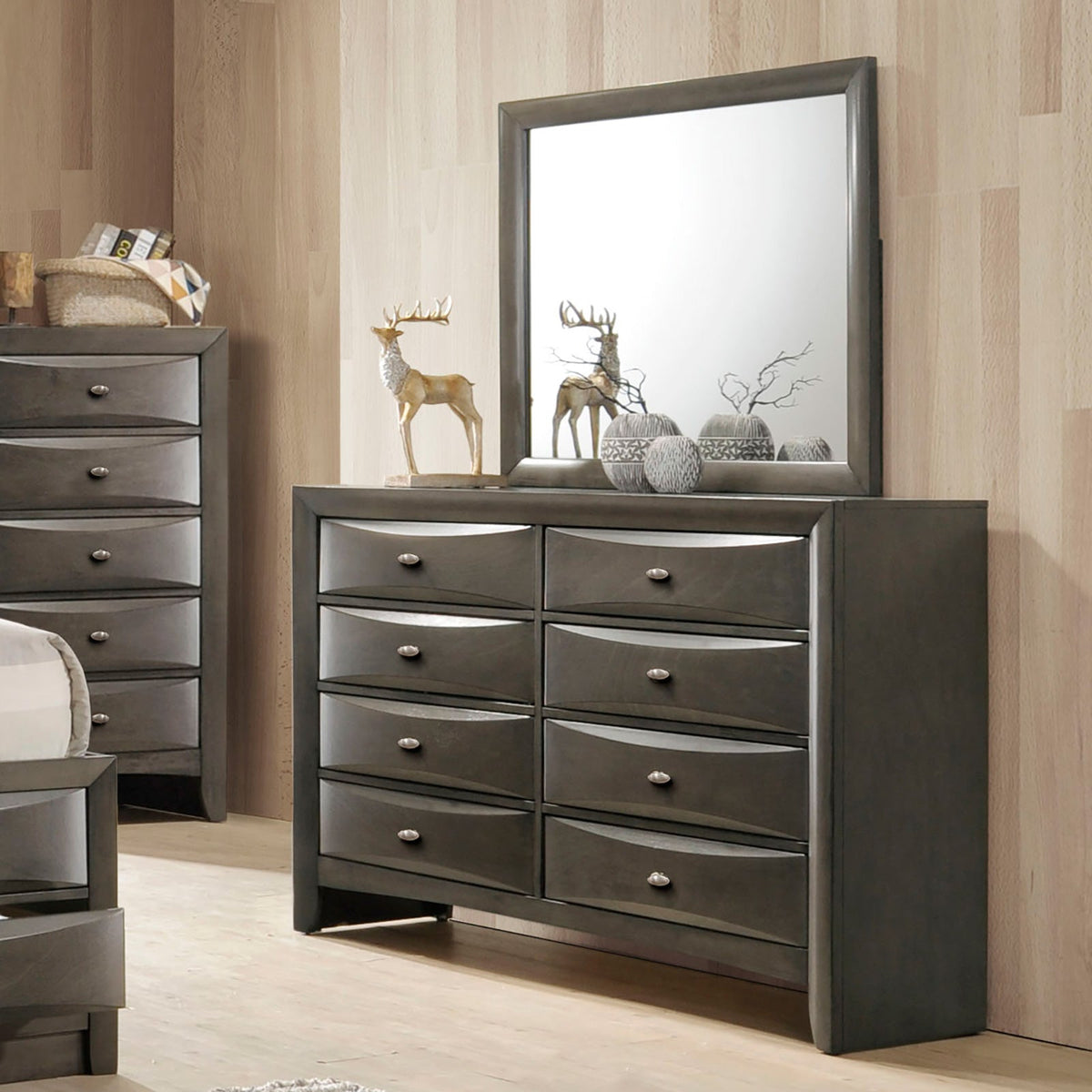 Zosimo Gray Transitional Storage Bedroom Set