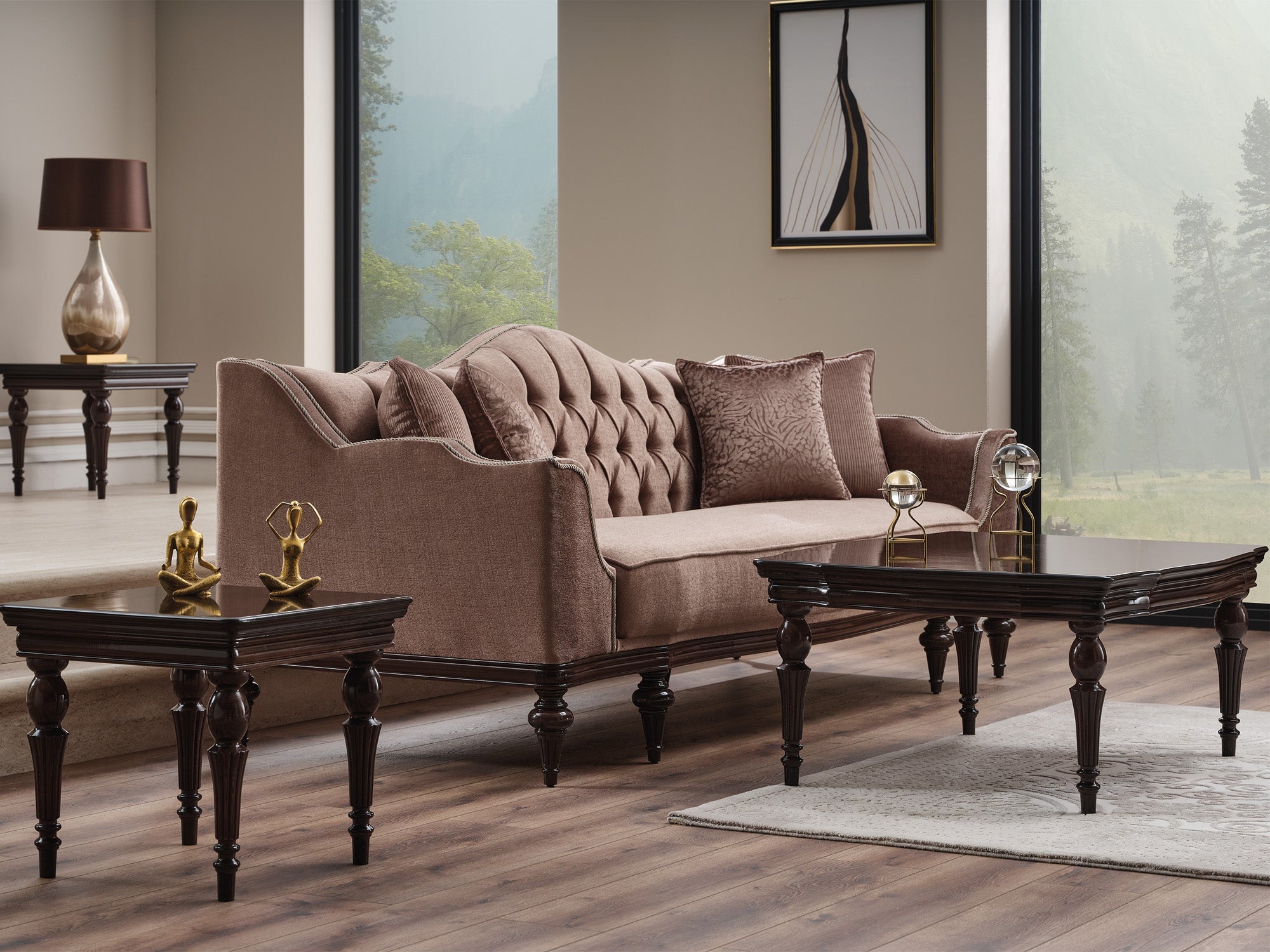 Zumrut Stationary Sofa in Light Brown
